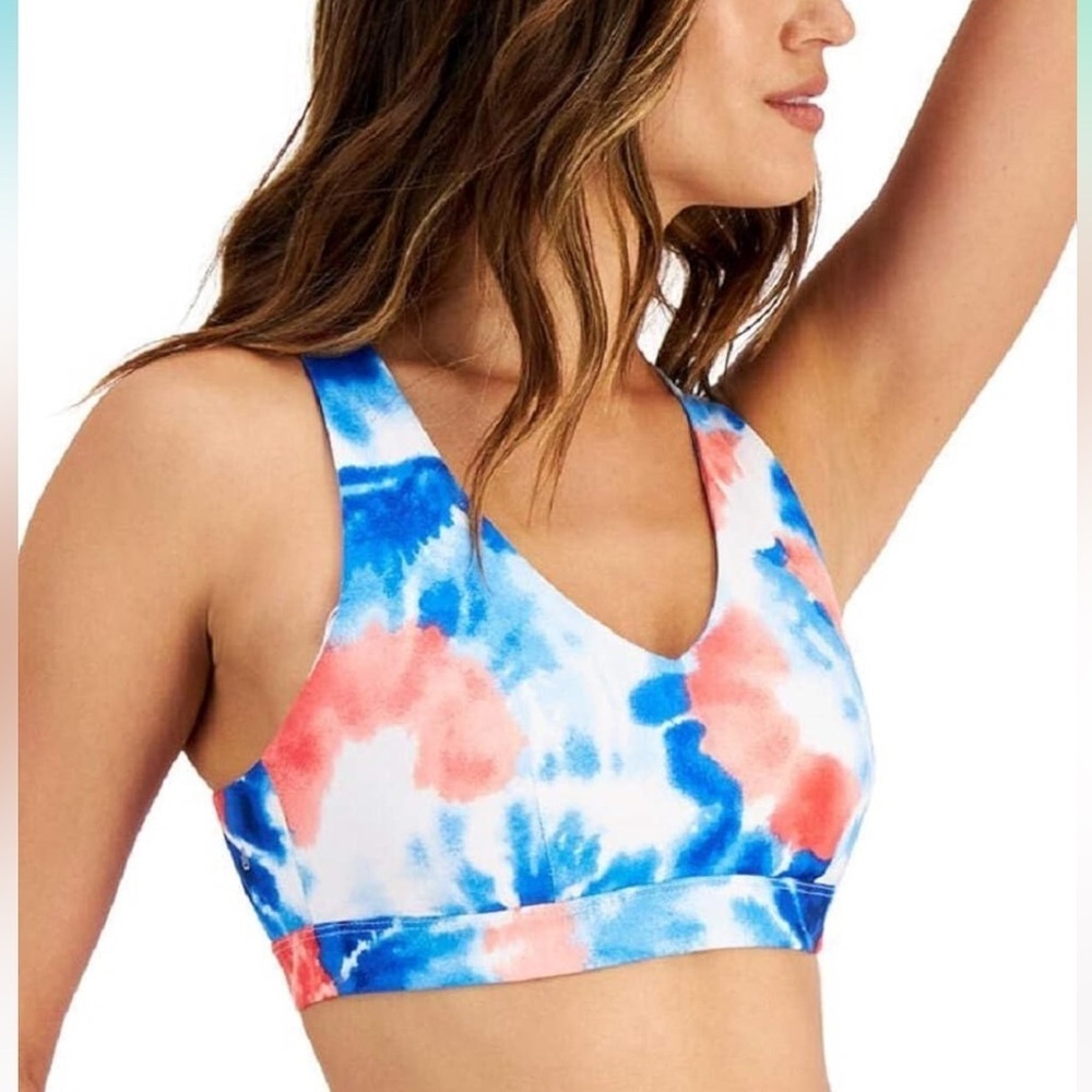Ideology Blue and Pink Tie-Dye Bra
